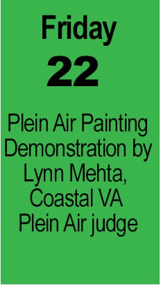 Friday April 22, 2022 5:00 PM to 6:30 PM Plein Air Painting Demonstration by Lynn Mehta, Coastal VA Plein Air judge