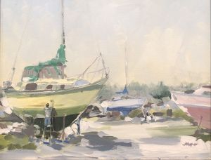 John Meyers - Cuttys Repair Yard - Green Boat