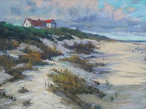 Maria Reardon - House with a View 18x24 Pastel Maria Reardon