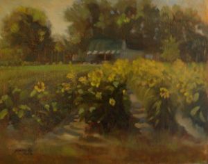Mary Gregory | Sunflower Field plein air painting
