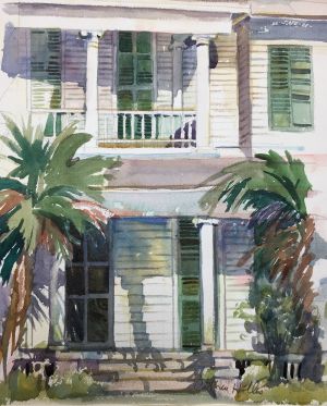 Catherine Hillis - A Steel Magnolia on Halifax Square en plein air