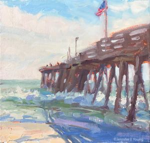 Jennifer Young - Avalon Fishing Pier plein air painting