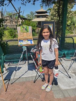 An Honorable Mention went to Elena Clarke who painted side by side with dad Doug Clarke.